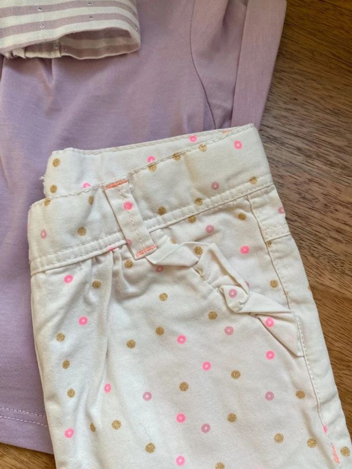 Ensemble 3 pièces bébé fille 6 mois - photo numéro 5