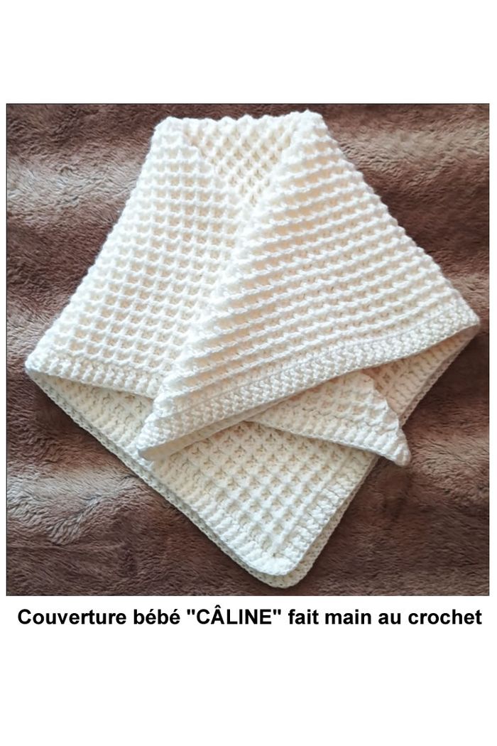 Couverture bébé CÂLINE fait main au crochet