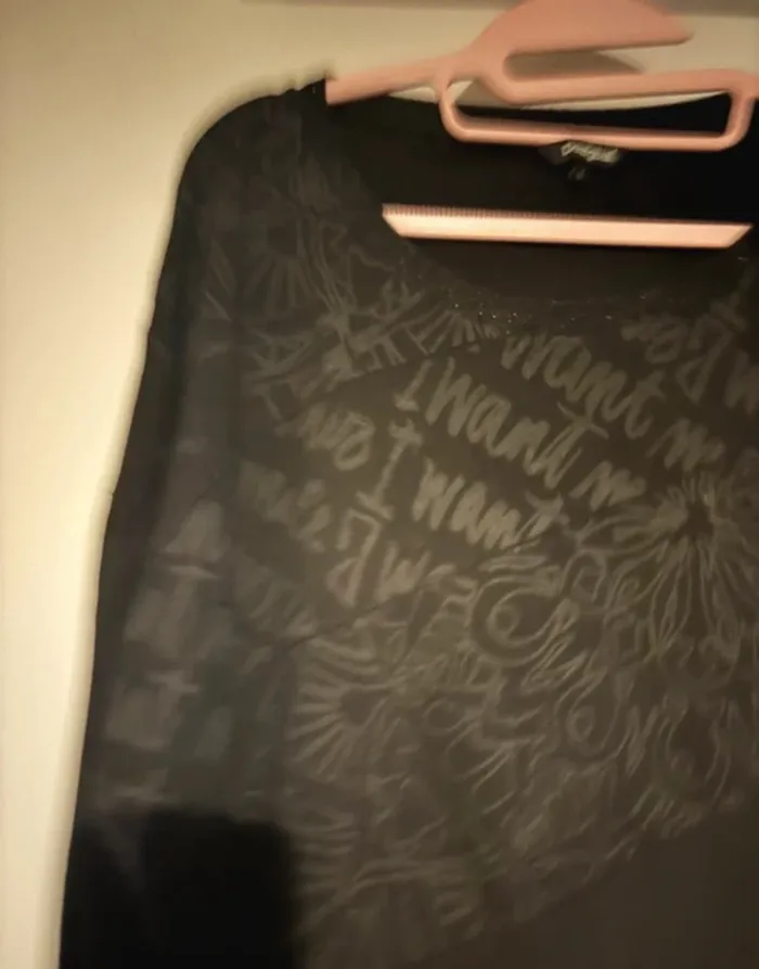 Haut noir imprimé “Together” Desigual – Taille L - photo numéro 2
