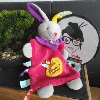 doudou d'amour plat lapin rose jaune violet Les Zétik'T Baby Nat #geektradedoudou