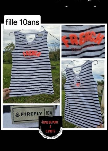 Debardeur fille 10 ans FIREFLY ( RAYURE)
