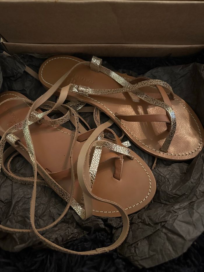Paire de sandales à lacets - COULEUR POURPRE - photo numéro 5