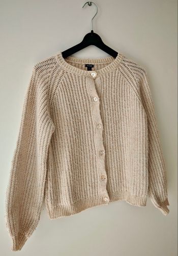 Gilet cardigan en maille fille 10 ans beige Kiabi