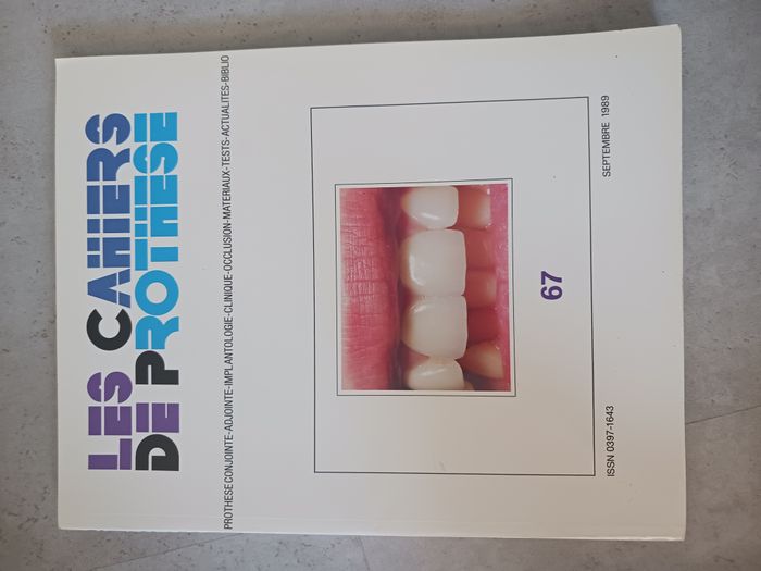 les cahiers de prothese septembre 1989