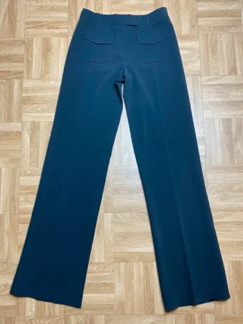 Pantalon à jambes larges en laine noir vintage Loubarok