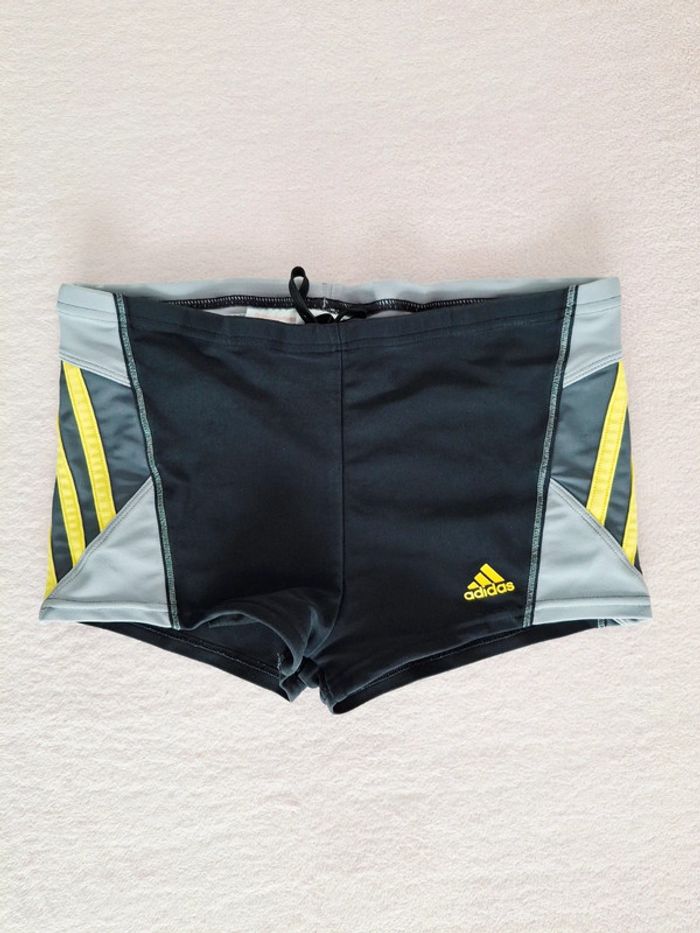 Maillot boxer de bain Adidas 12 ans noir gris et vert