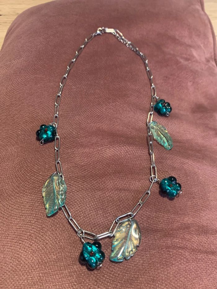 collier perles acier inoxydable