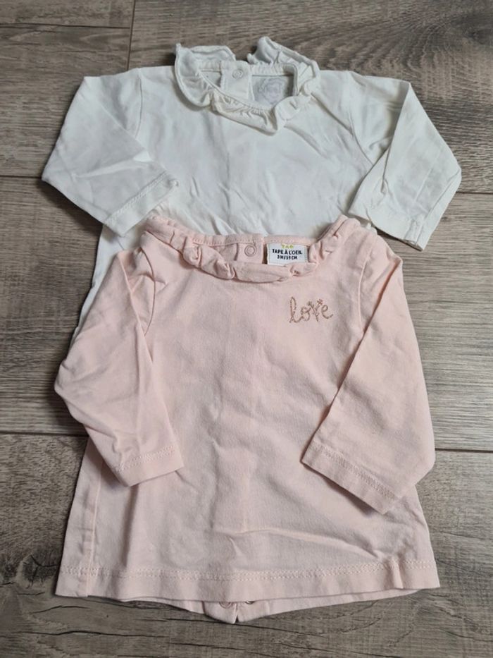 2 tee shirt 3 mois fille