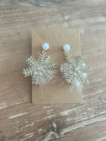 Boucles d oreilles neuves flocons de neige Noël