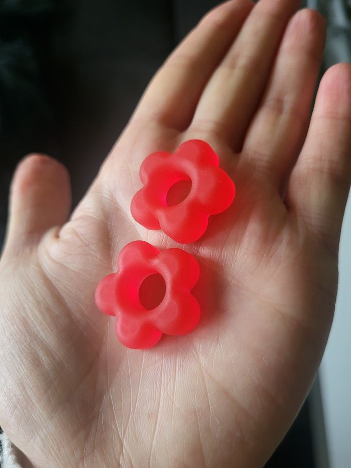 Pampilles fleurs rouges mates - photo numéro 7