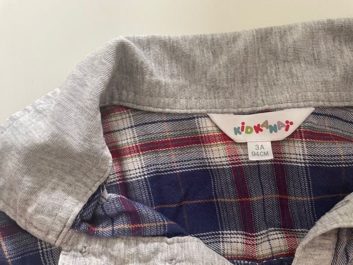 Chemise garçon bleu et rouge  kid kanai 3 ans - photo numéro 2