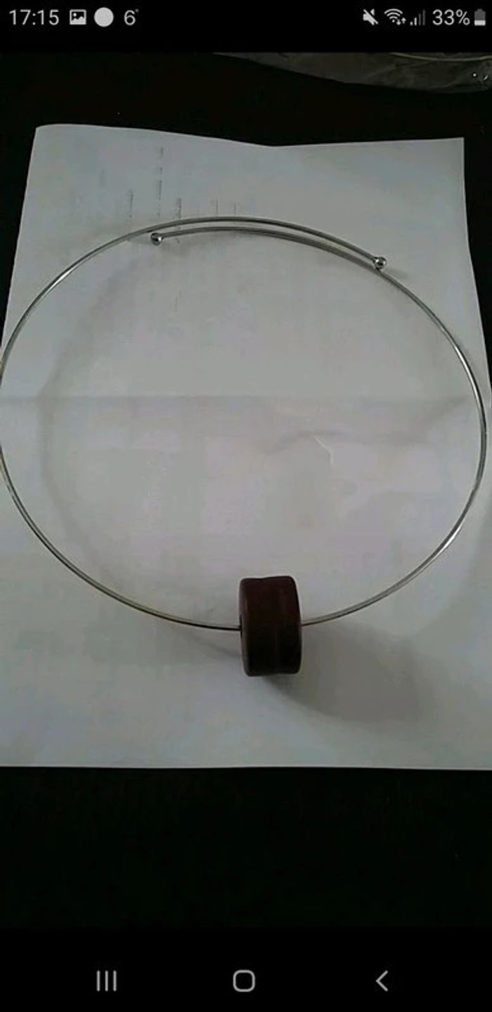 collier cable perle marron