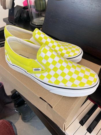 Vans yellow flash slip on checkerboard taille 40,5