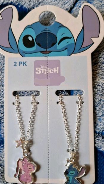 Lot de 2 colliers Stitch et Angel