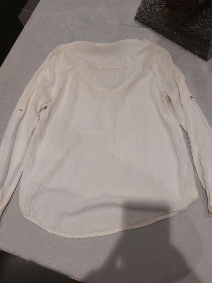 Blouse blanche Taille M / 38 Cache noir Très bon état - photo numéro 4