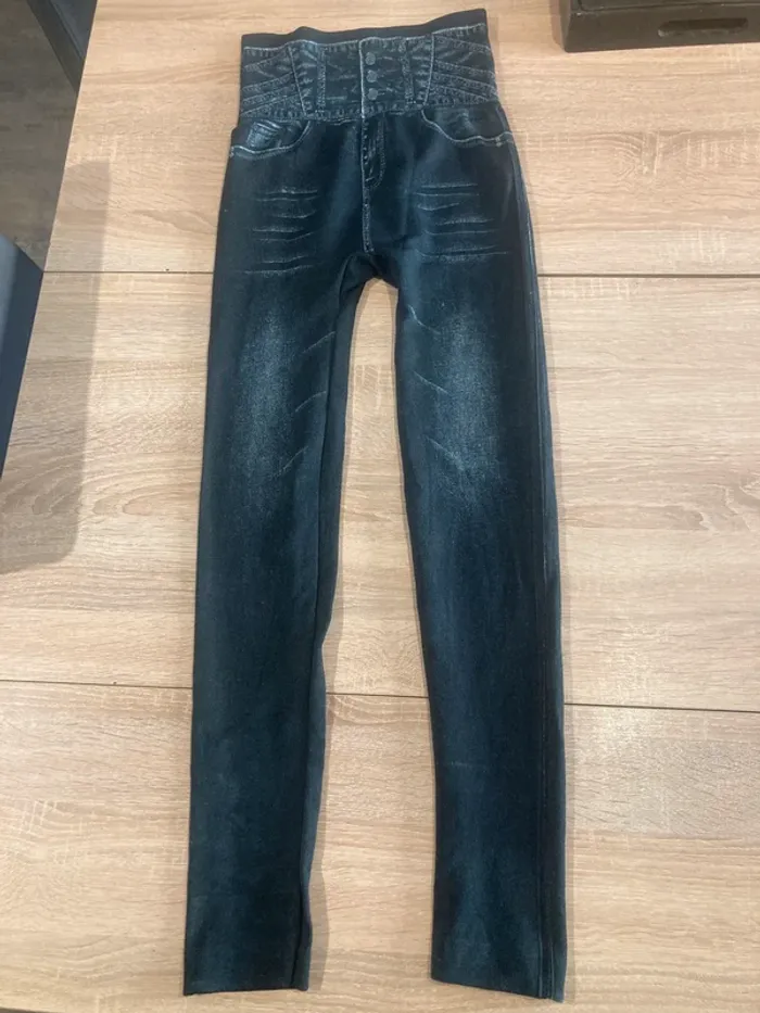 Legging imprimé jean effet gainant