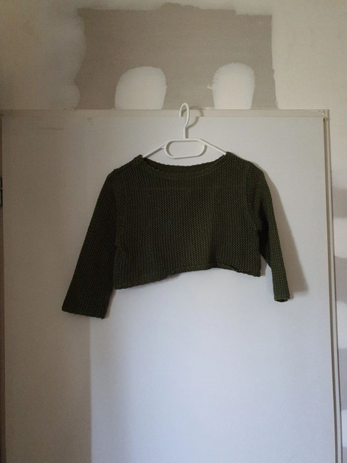 Ensemble top et mini pull kaki - photo numéro 3