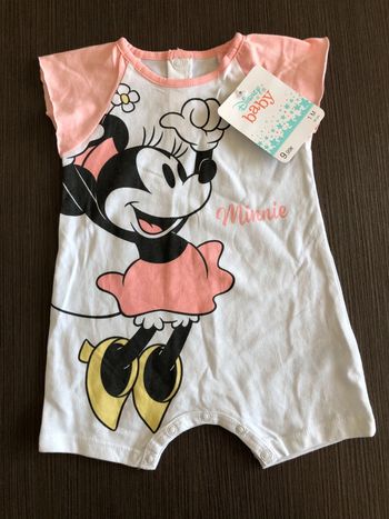Barboteuse combishort fille disney minnie 1 mois