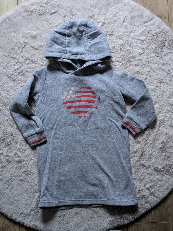 Robe sweat à capuche  hiver chaude fille 4 ans