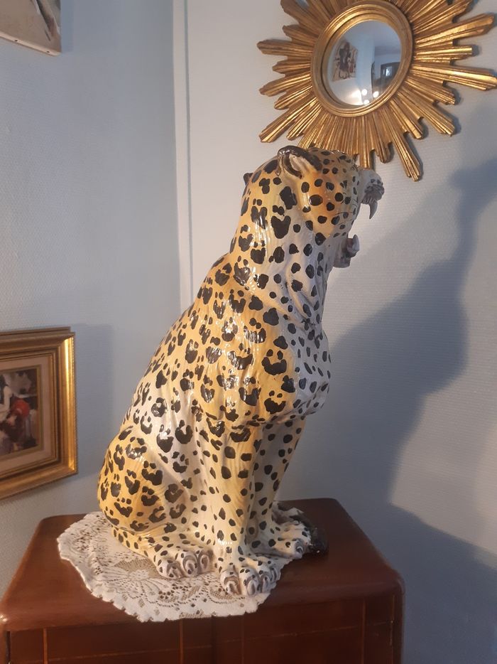 Grande panthère terre cuite années 60/70 - photo numéro 8