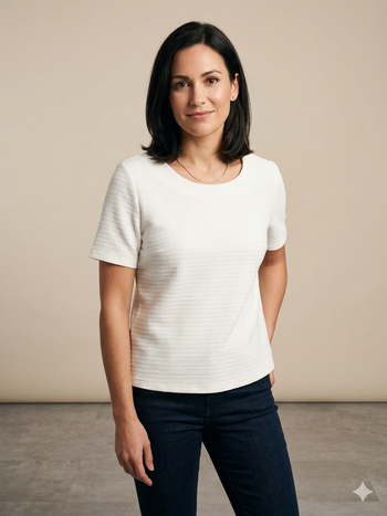 top blanc manches courtes épais taille 38 Pimkie