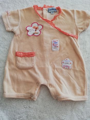 Ensemble orange fille 3 mois chocolatine