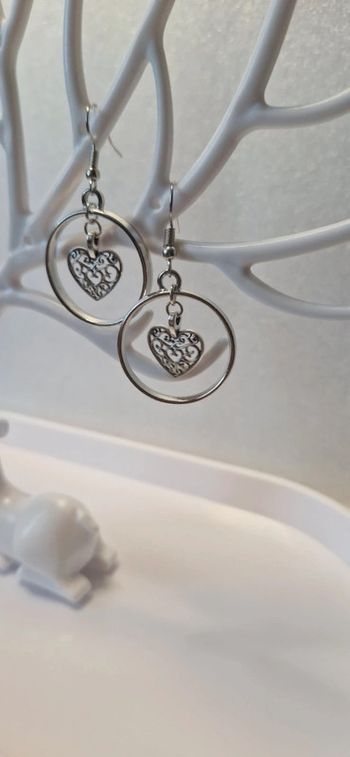 Boucles d'oreilles fait main, coeur