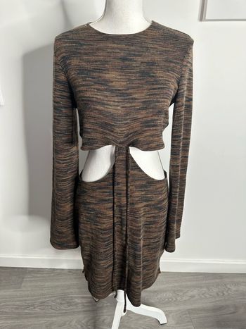 Robe ajourée mouchetée marron et noir T38 M