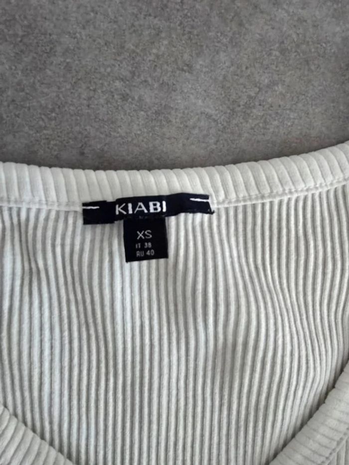 Tee shirt blanc côtelé - photo numéro 3