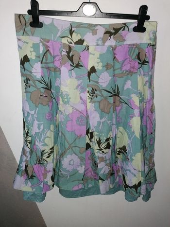 Jupe fleurie, Bleu bonheur, 44