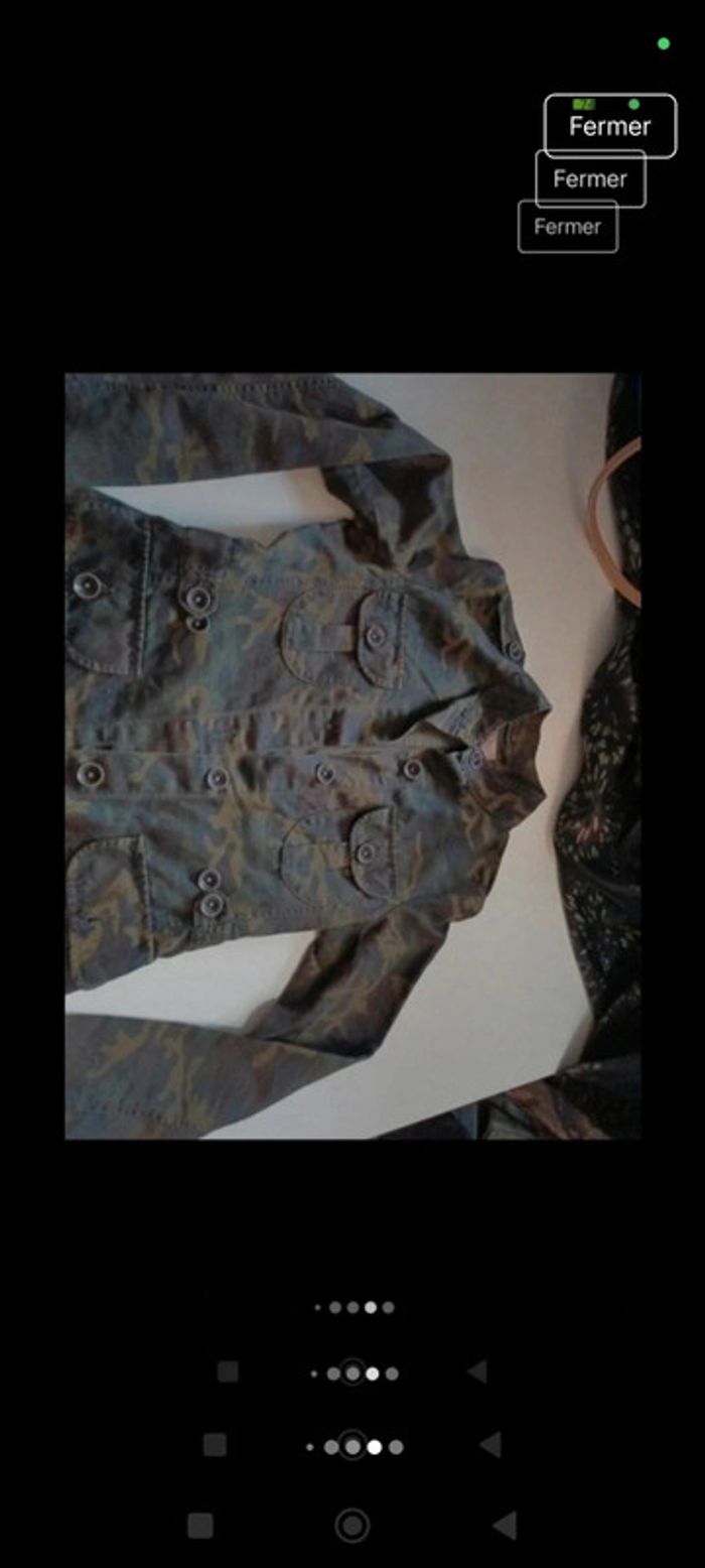 Veste en jeans femme Eden Park  treilli militaire taille 36 coupe ajustée et cintrée - photo numéro 5