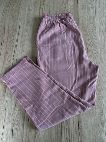 Pantalon de tailleur rayé rose et blanc taille S