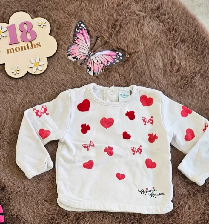 Lot de 2 pull chaud 18 mois fille coeur - photo numéro 2