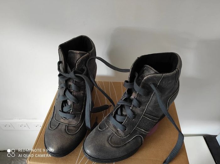boots basket compensé khrio t37 comme neuf - photo numéro 2