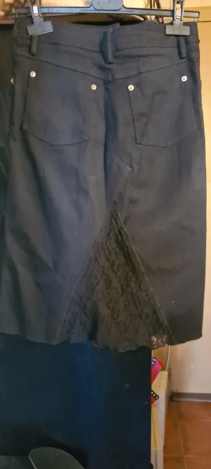 Jupe jean noir avec dentelle Morgan t 36 - photo numéro 5