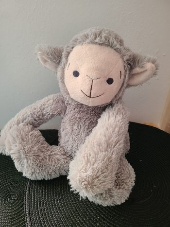Peluche mouton gris scratch pieds mains 36 cm