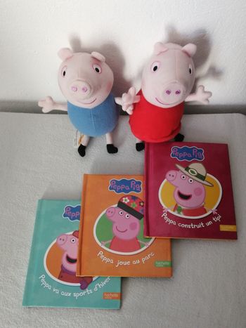 lot peppa pig livres + peluches