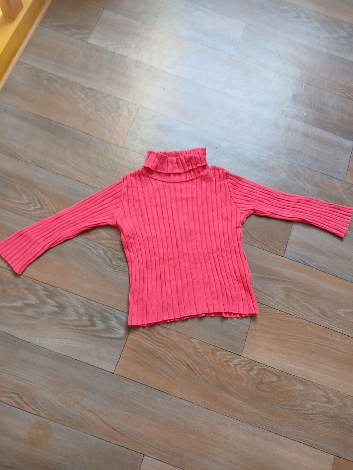 Tee shirt manches longues col roulé fille