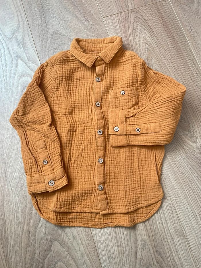 Chemise garçon 3 ans moutarde
