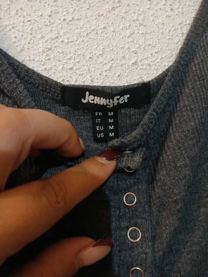 Débardeur gris/noir basic " Jennyfer " taille M - photo numéro 3