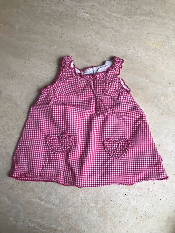 ROBE "MEXX" A CARREAUX ROSES & BLANCS - TAILLE : 6 MOIS