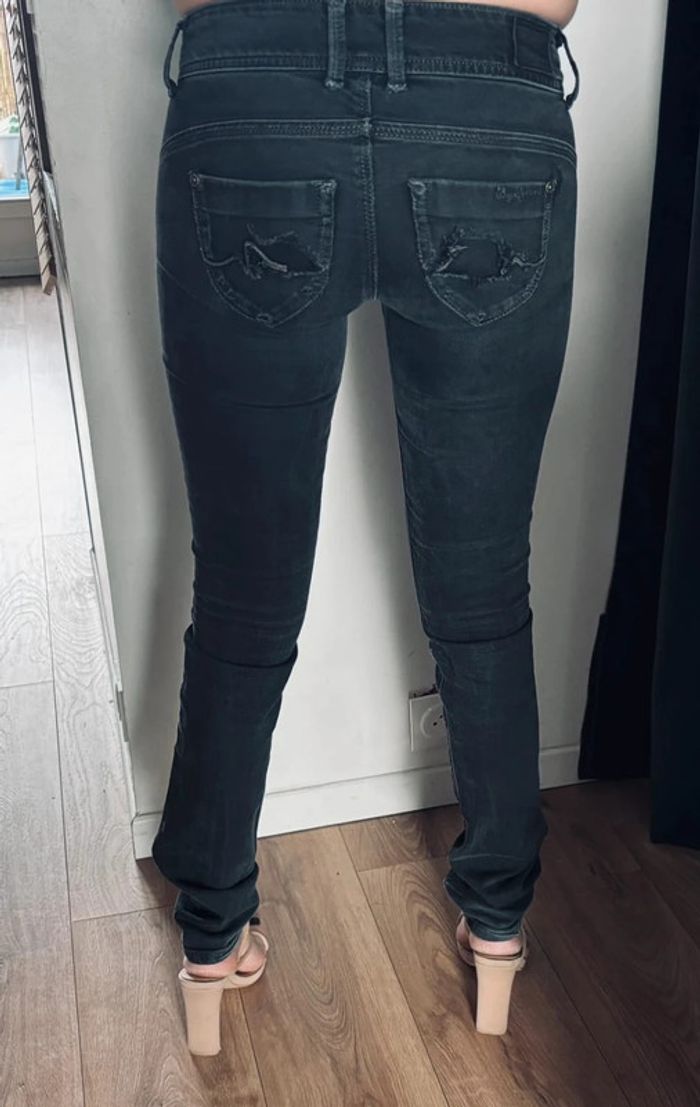 👖 Jean noir taille regular slim taille 24 (taille 34 XS) #pepejeans - photo numéro 4