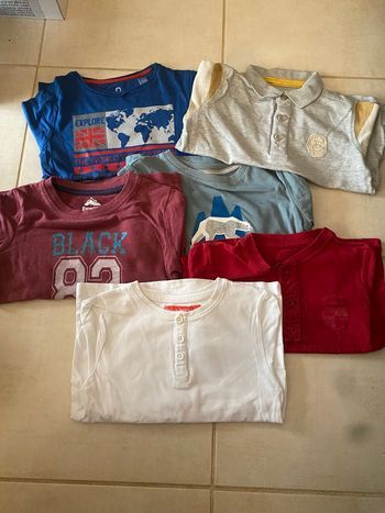 Lot de six t-shirt et polos pour garçons
