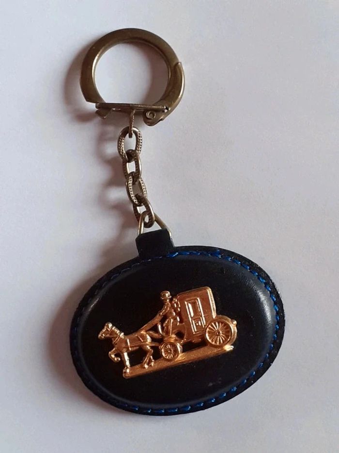 Porte-clef shell cuir fiacre - photo numéro 2