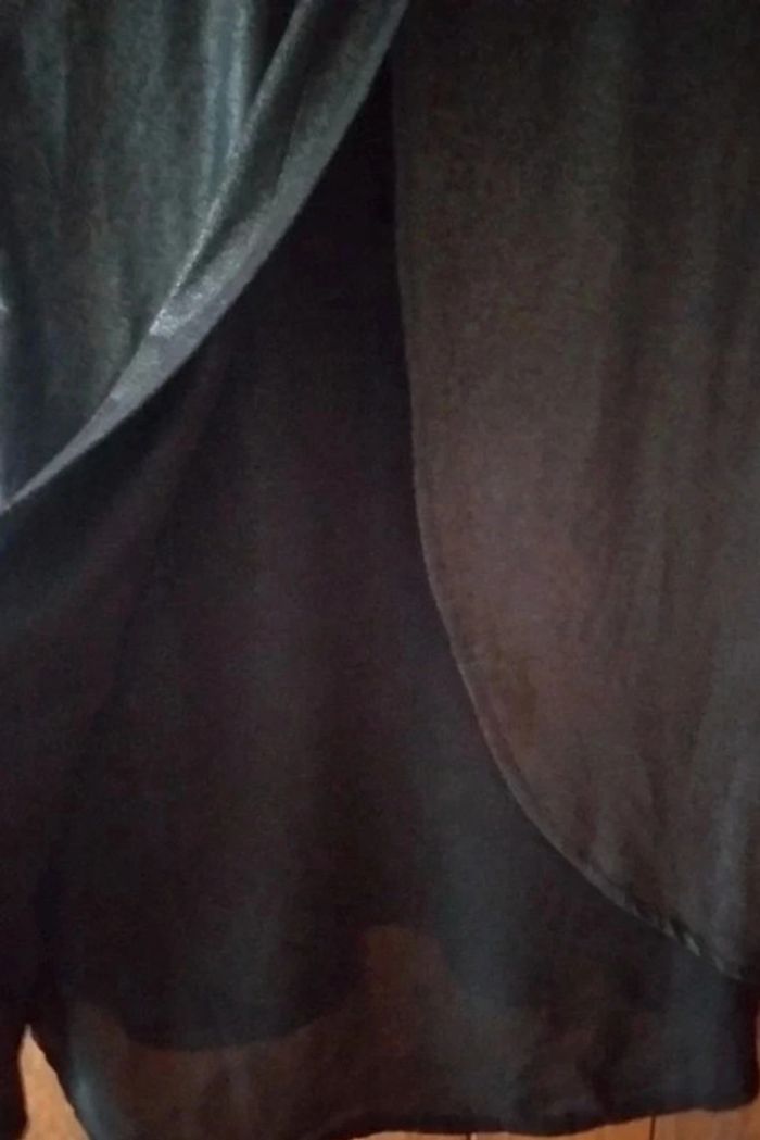 Blouse manches longues noir brillant - photo numéro 3