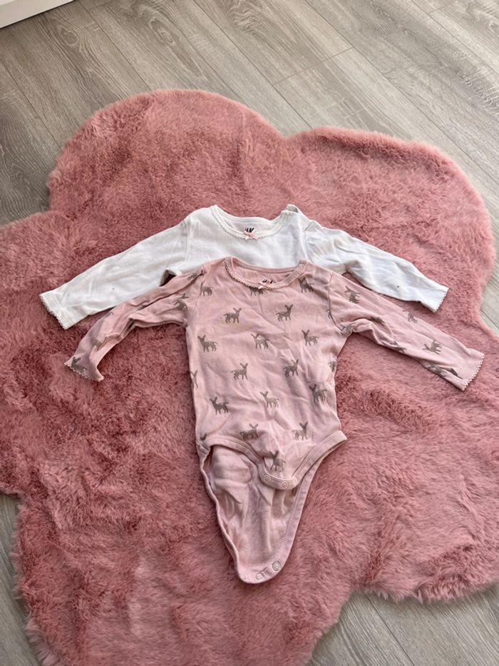 Lot 2 bodies H&M cotons bébé 4-6 mois