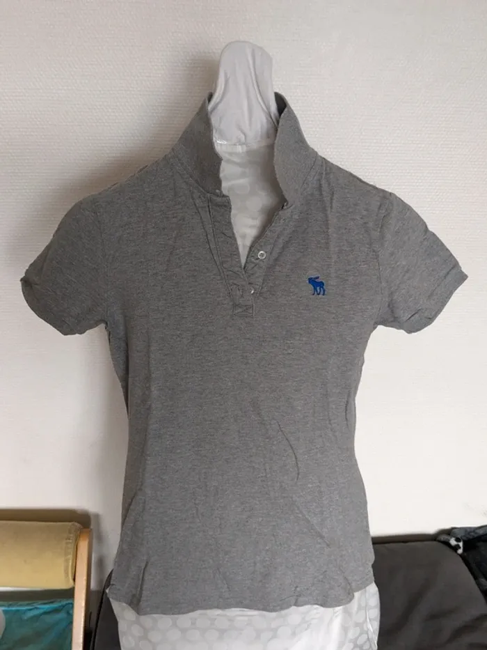 Polo Abercrombie & Fitch - gris/bleu - photo numéro 3