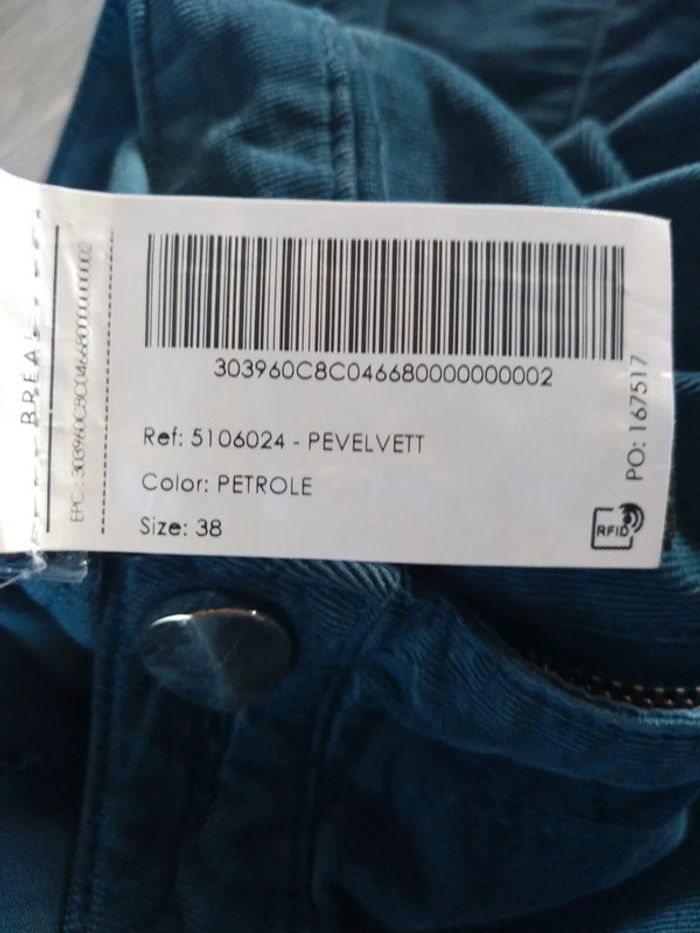 Pantalon breal velours bleu canard taille 38 - photo numéro 9