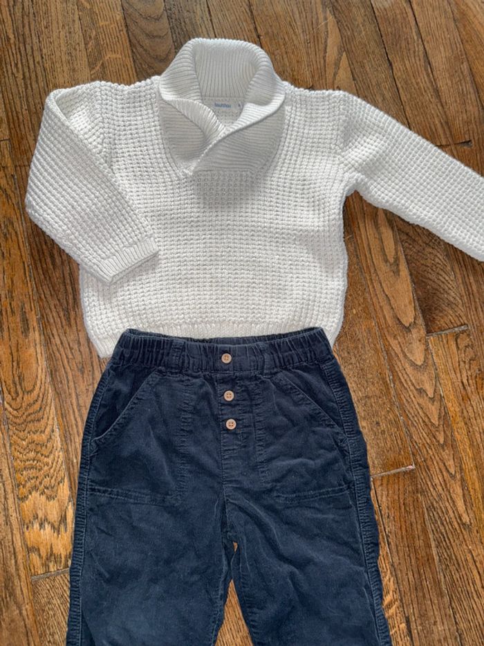 Pull et pantalon velour Bout’chou 24 mois - photo numéro 2