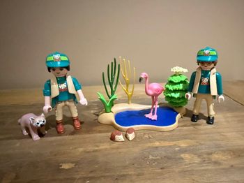 Lot playmobil zoo soigneurs et panda roux 